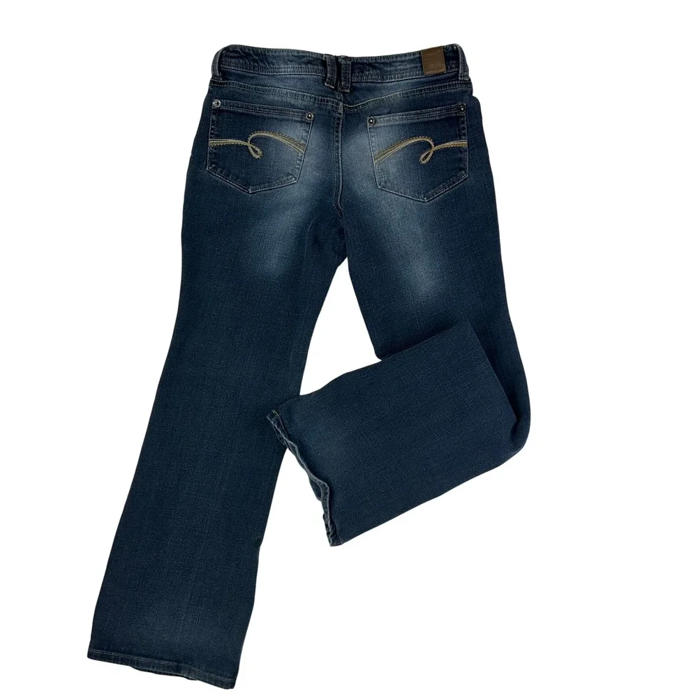 Justice‎ Girls Simply Low Bootcut Jeans Dark Wash Size 12.5 Stretch Denim Y2K